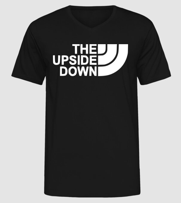 the upside down model negru pe tricou