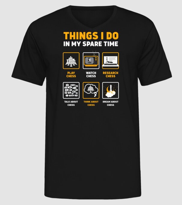 Things I do in my spare time model negru pe tricou