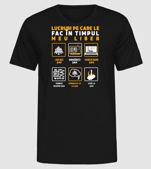 Things I do in my spare time EN model negru pe tricou