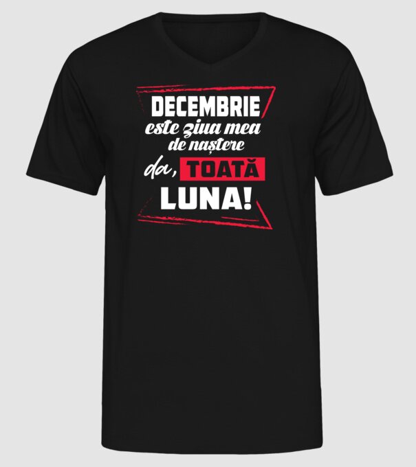 Toată luna DECEMBRIE model negru pe tricou
