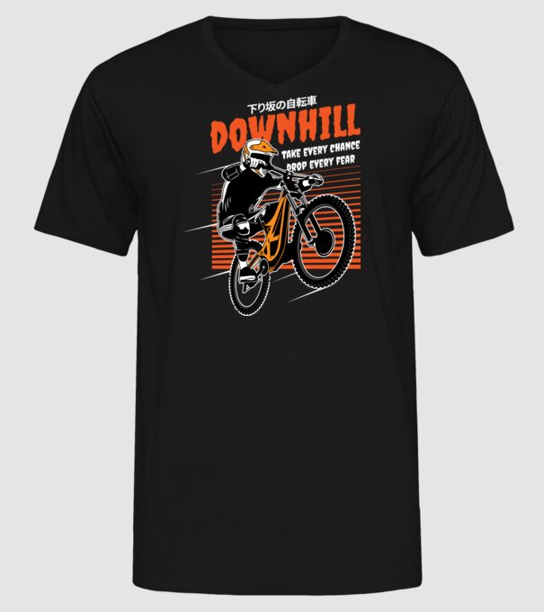 TR Downhill model negru pe tricou