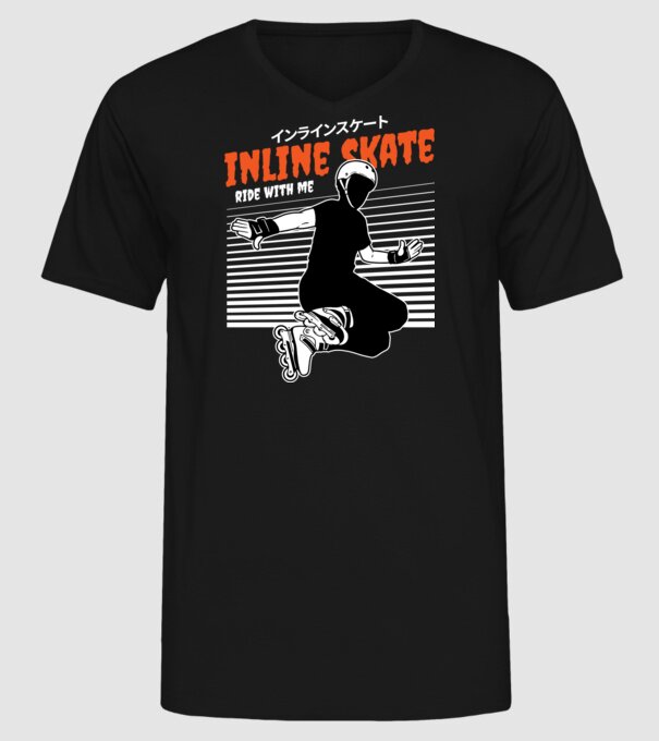 TR inlineskate model negru pe tricou