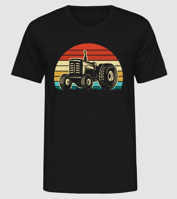 TRACTOR model negru pe tricou