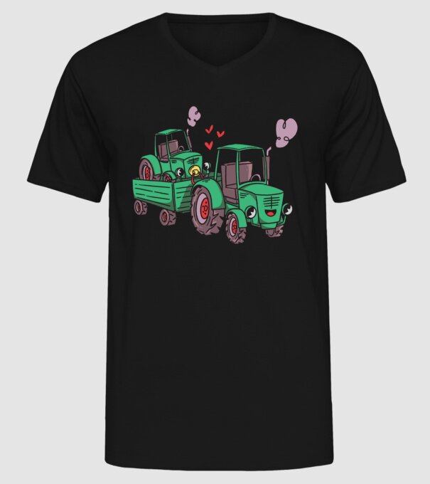 TRACTOR model negru pe tricou