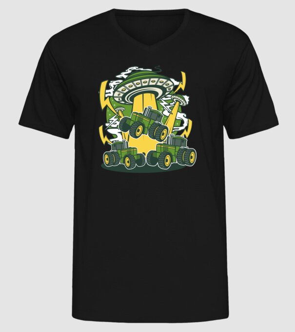 TRACTOR model negru pe tricou