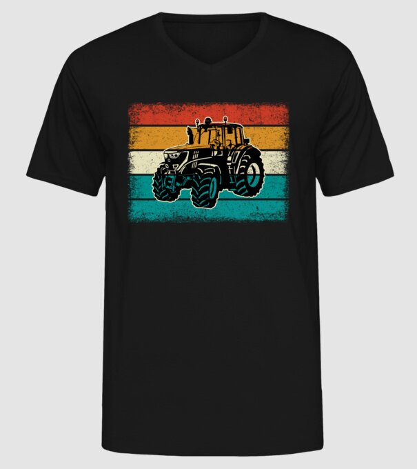 TRACTOR model negru pe tricou