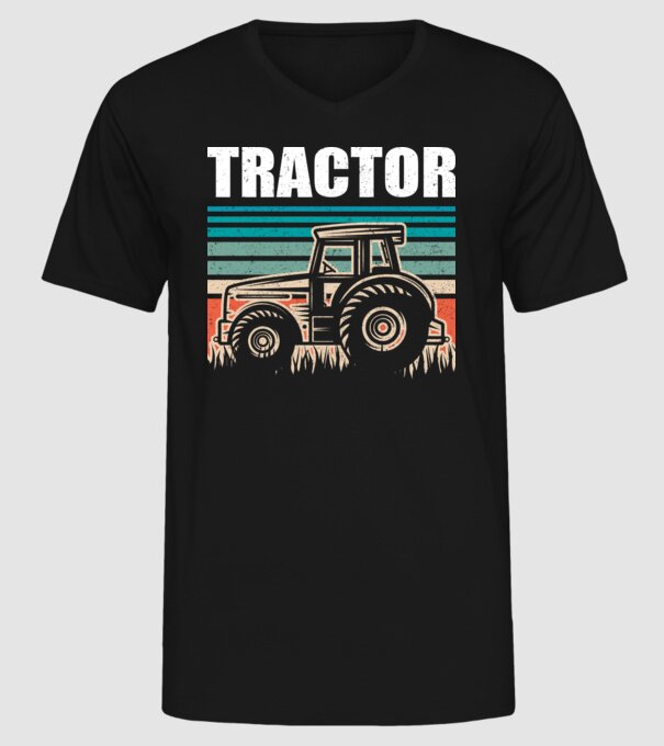 TRACTOR model negru pe tricou