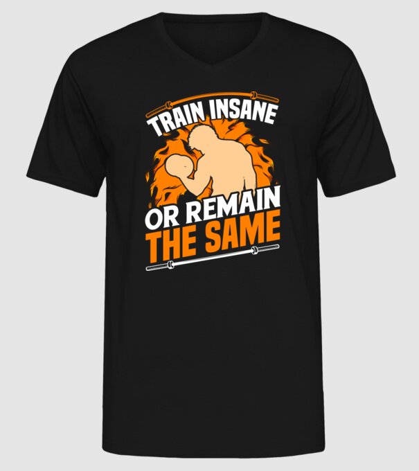 Train insane model negru pe tricou