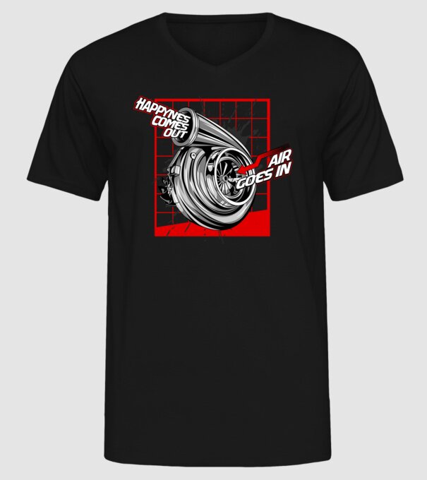 Turbo model negru pe tricou
