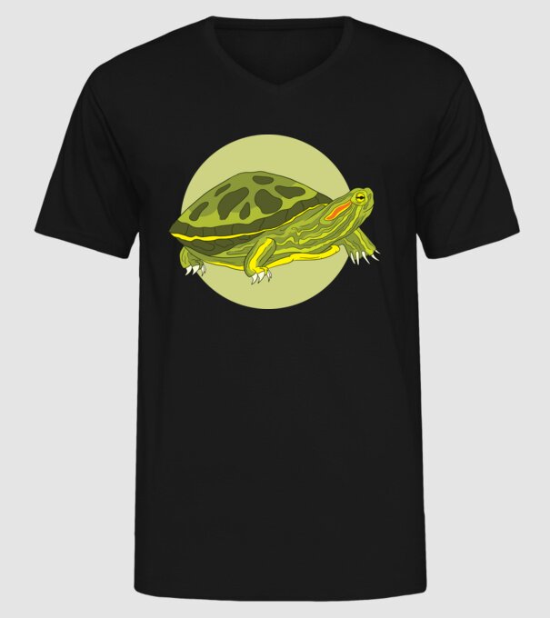Turtle model negru pe tricou