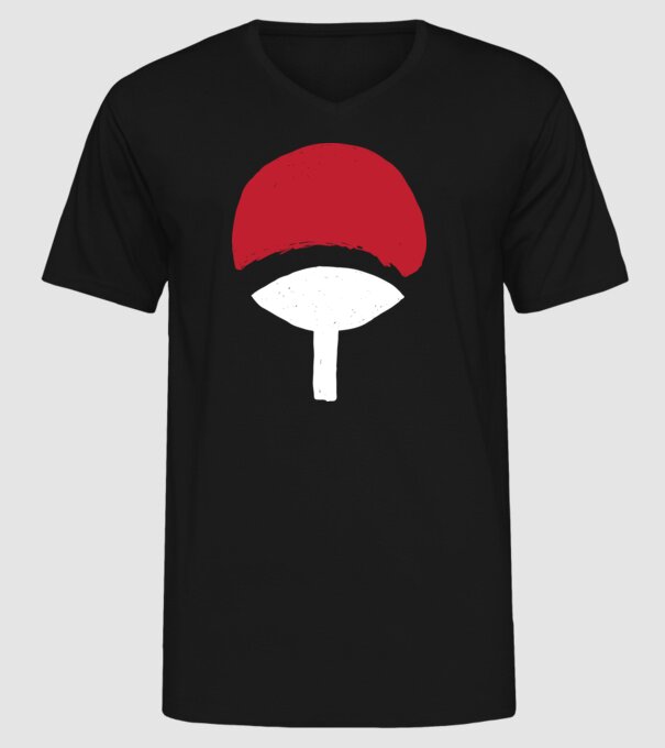Uchiha logo model negru pe tricou