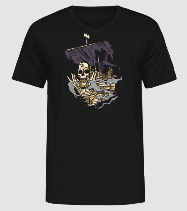 Vapoare model negru pe tricou