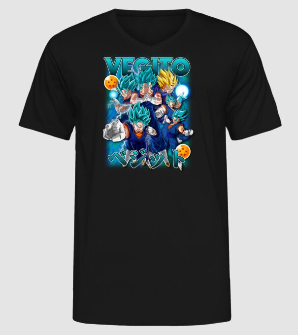 vegito dragonball model negru pe tricou