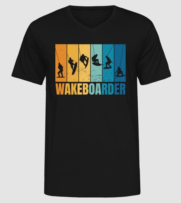Wakeboard model negru pe tricou