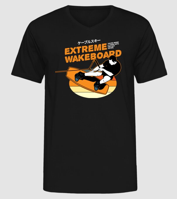 Wakeboard model negru pe tricou