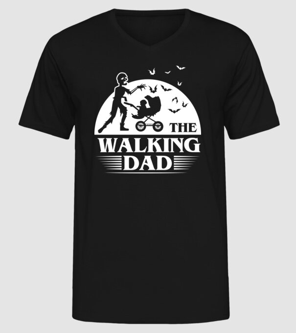 Walking dad model negru pe tricou