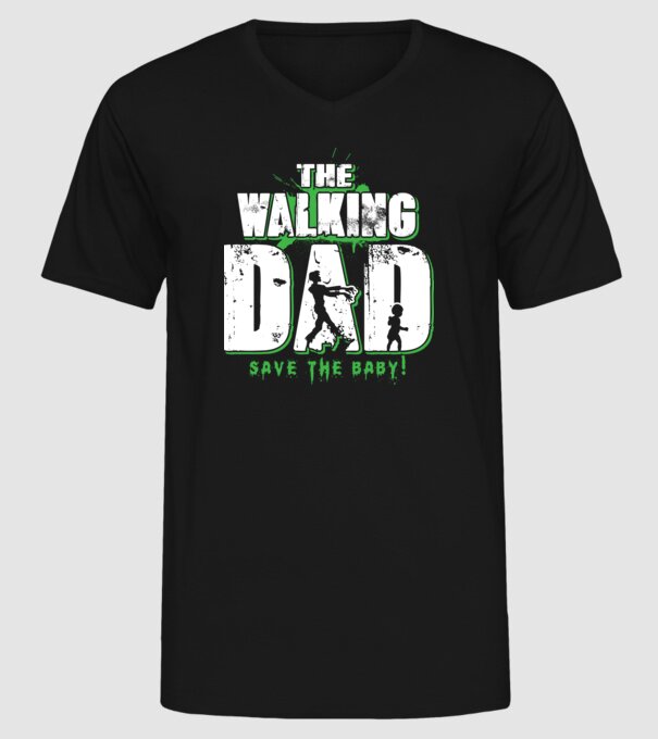 Walking dad green model negru pe tricou
