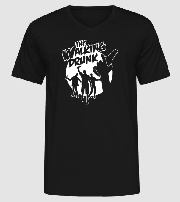 Walking Drunk model negru pe tricou