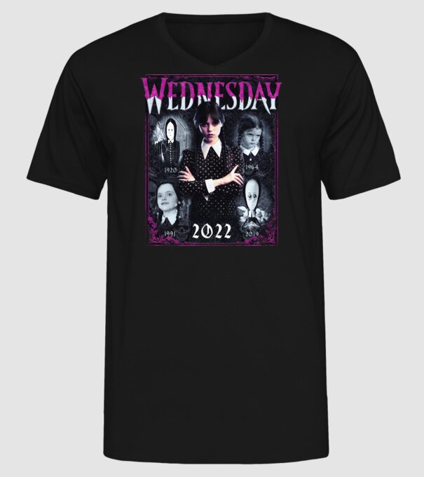 WEDNESDAY ADDAMS multi all time model negru pe tricou