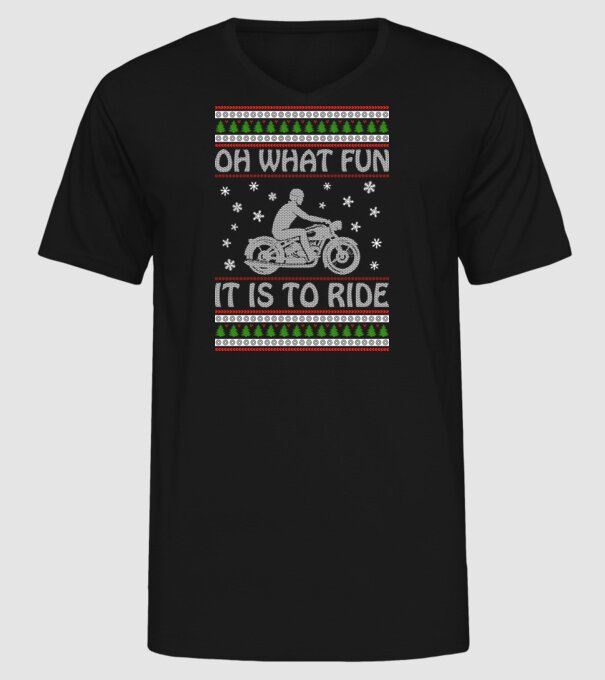 What Fun is to ride - Moto model negru pe tricou