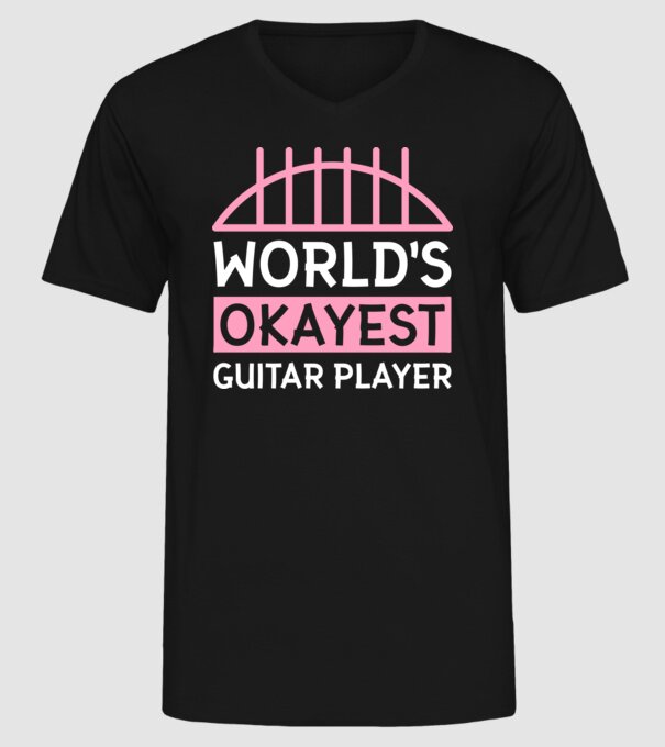 World's okayest guitar player model negru pe tricou