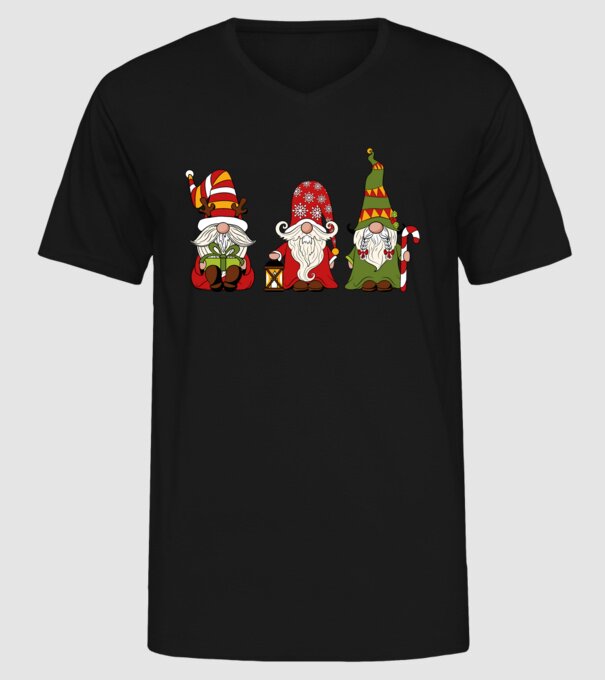 Xmas gnomes 2 model negru pe tricou
