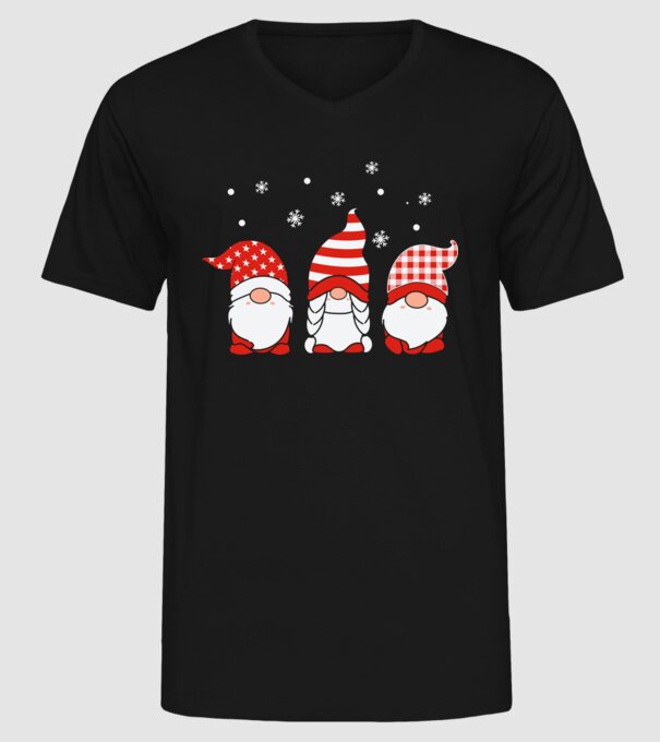 Xmas gnomes model negru pe tricou