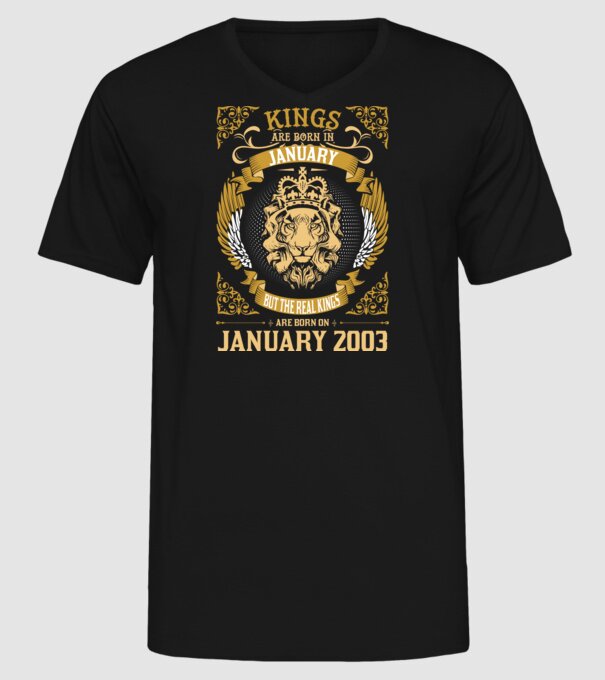 Ziua de naștere a Leului 2003 january model negru pe tricou