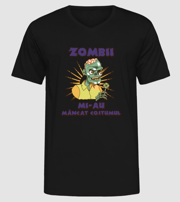 Zombii mi-au mâncat costumul model negru pe tricou