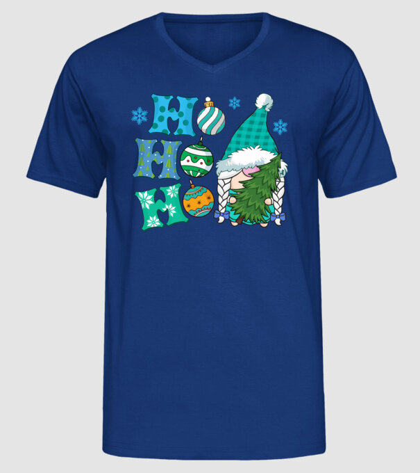 Ho-ho-ho gnome model albastru regal pe tricou