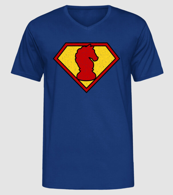 SuperChess cal de șah model albastru regal pe tricou