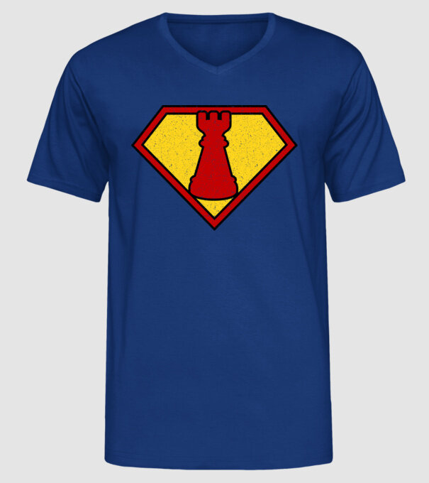 SuperChess turnul de sah model albastru regal pe tricou