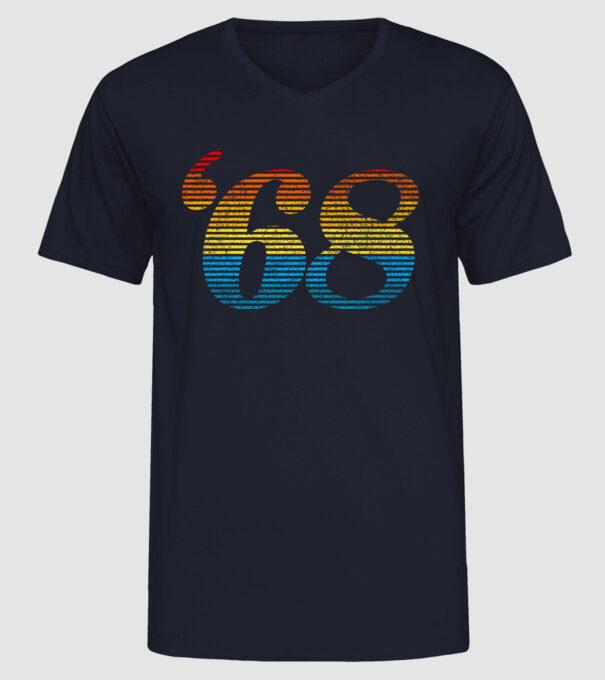 Retro Birthday 1968 model albastru închis pe tricou