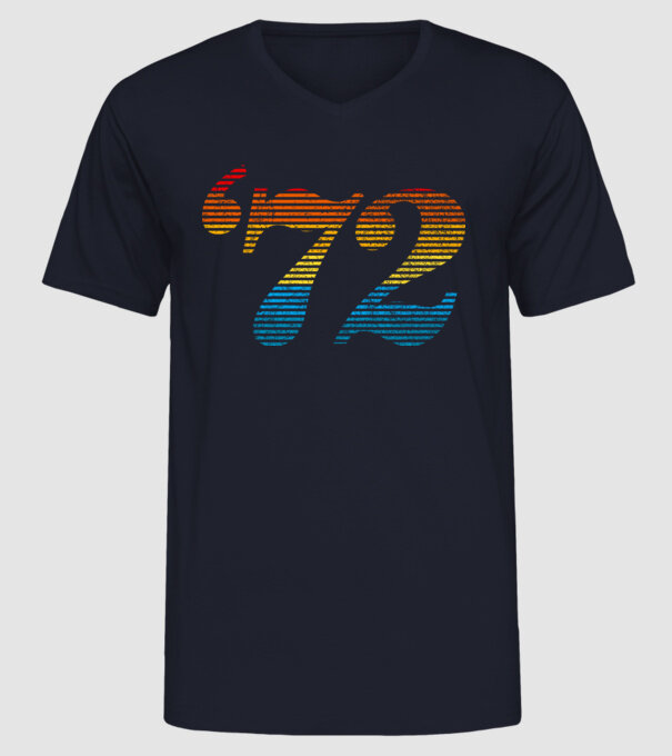 Retro Birthday 1972 model albastru închis pe tricou