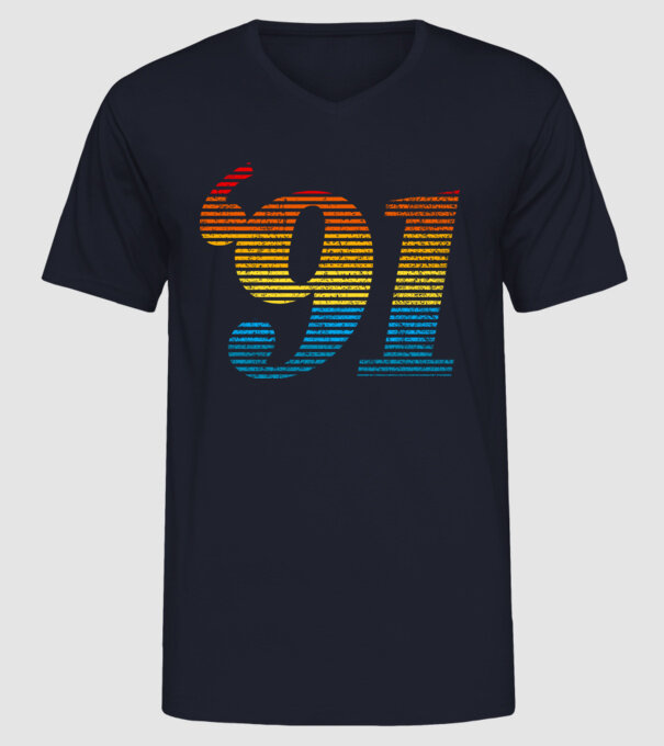 Retro Birthday 1991 model albastru închis pe tricou