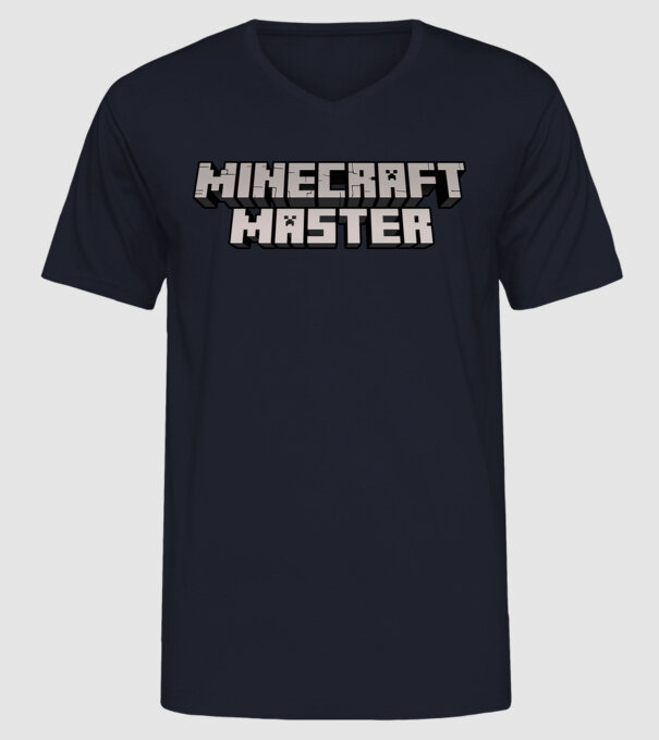Minecraft Master model albastru închis pe tricou