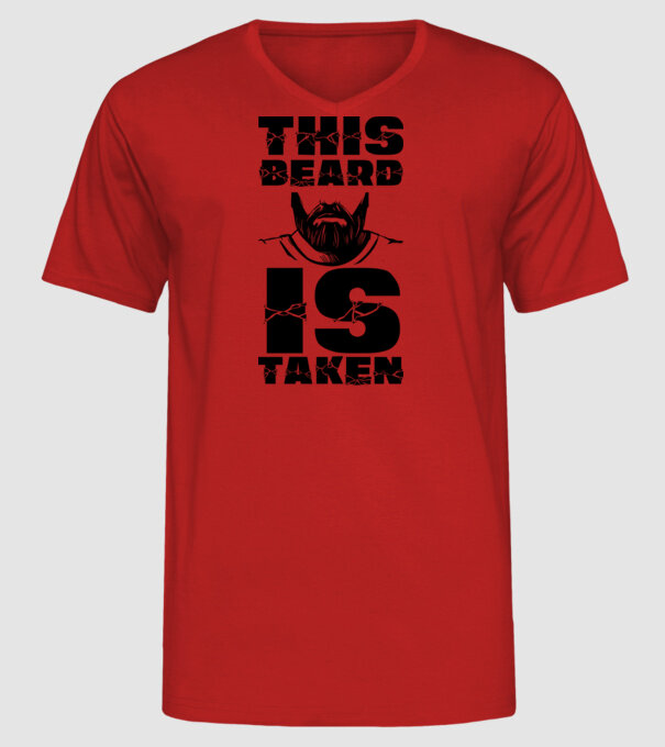 This beard is taken model roșu pe tricou