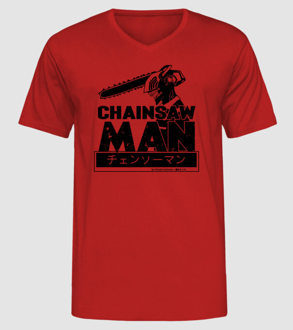CSM - Chainsaw Man model roșu pe tricou