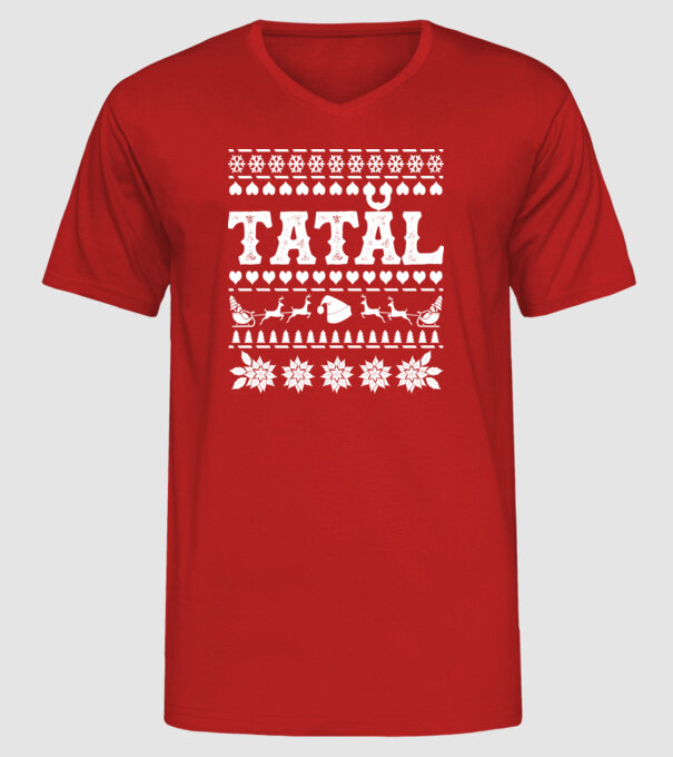 Tatăl model roșu pe tricou