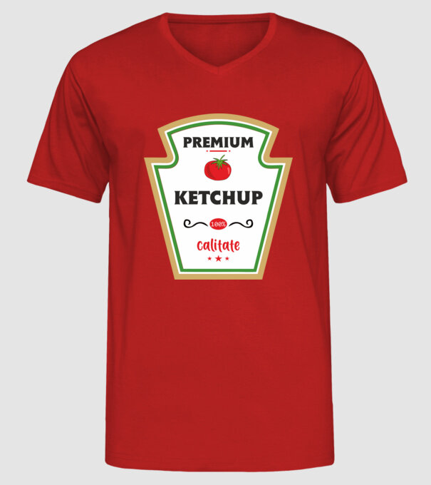 ketchup premium - calitate model roșu pe tricou