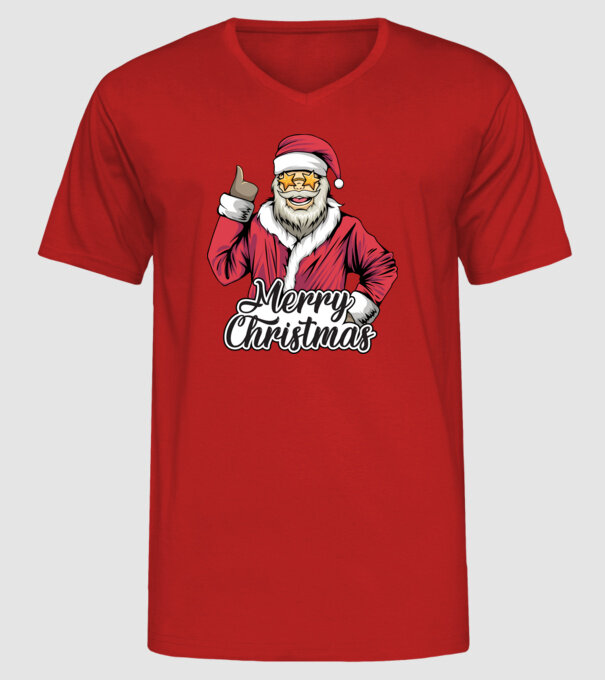 Merry christmas Santa model roșu pe tricou