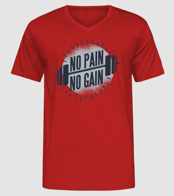 No pain no gain round model roșu pe tricou