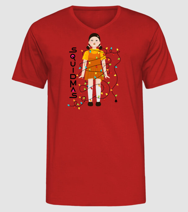 squidmas girl model roșu pe tricou
