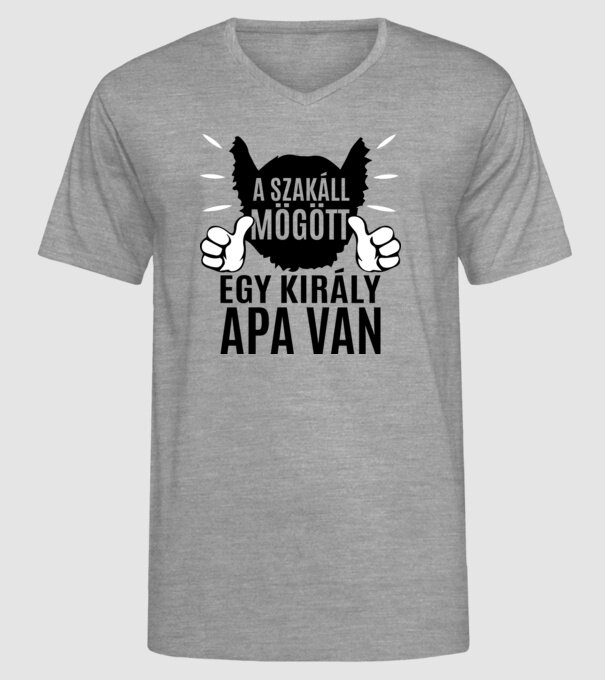 În spatele acestei bărbi se află un tată cool model gri pe tricou