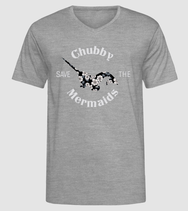 Chubby mermaid model gri pe tricou