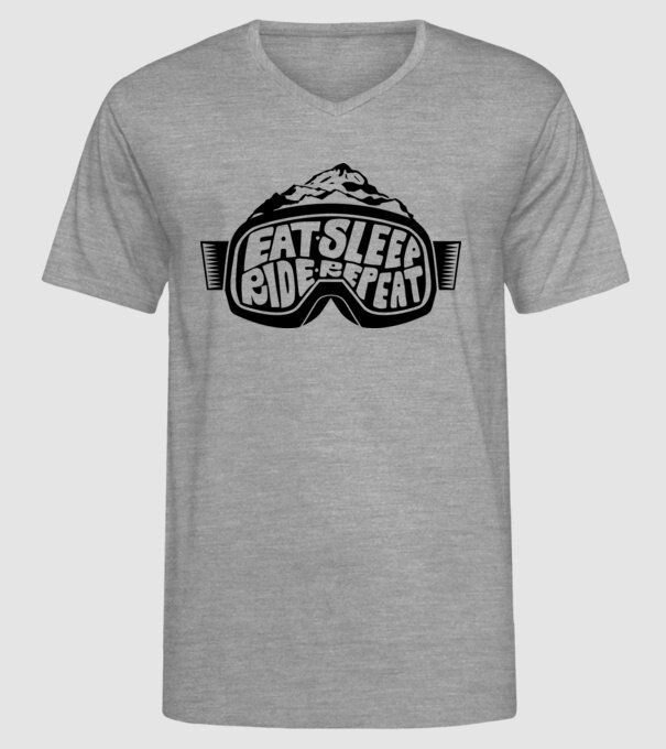 Eat sleep ride repeat model gri pe tricou