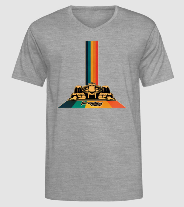 f1 retro car model gri pe tricou