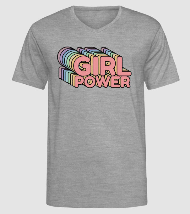 Girl power model gri pe tricou