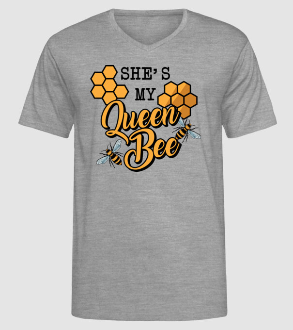 Queen Bee model gri pe tricou