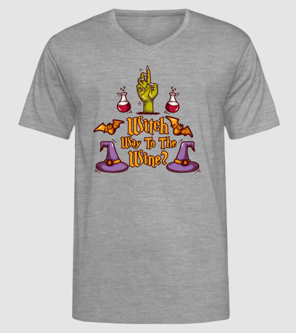 Witch way to the wine model gri pe tricou